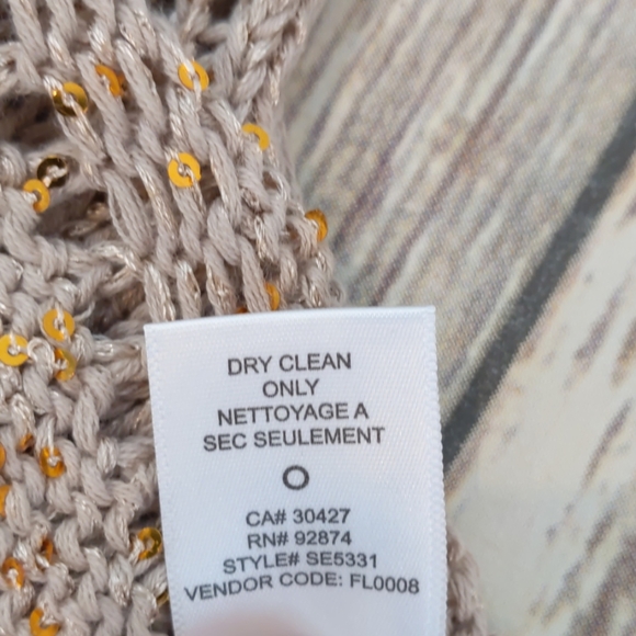 Splendid Tan Sequin Crew Neck Sweater NWT - Picture 8 of 8